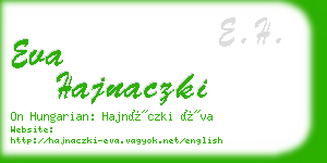 eva hajnaczki business card